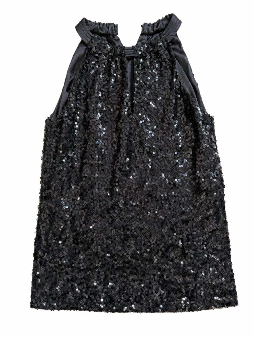 Tahari Black Sequin Cocktail Dress Size Small Sleeveless Party Holiday Glam